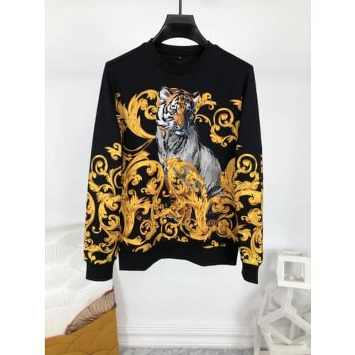 Europe Hot fashion Men/womens floral print O-neck hoodie tops High quality vintage Men sweatshirts C458