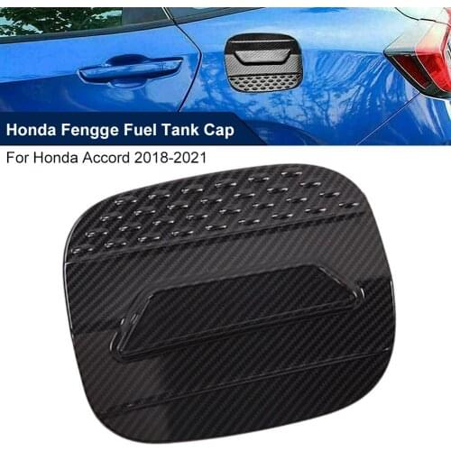 Suitable for Honda Accord 2018-2021 carbon fiber ABS fuel filler cap trim Chrome Gas Fuel Tank Cap Oil Filler Cover Trim