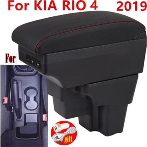 For kia rio 4 Armrest Box 2018 2019 2020 Interior Center Console Storage Box Arm Rest Car-styling Decoration Accessories Parts