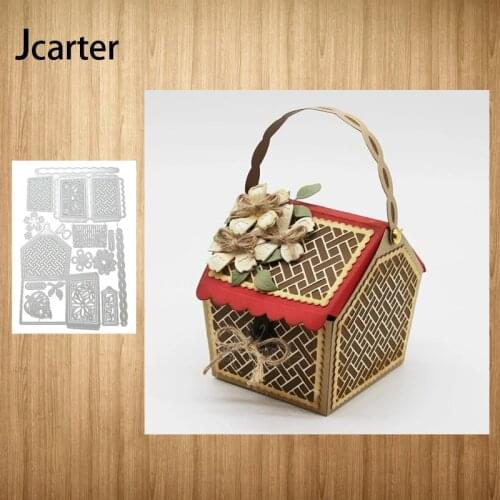 2021 Portable Flower Basket House Metal Cutting Dies Craft for Scrapbooking Handmade Mould Blade Punch Stencils Dies Cut Model