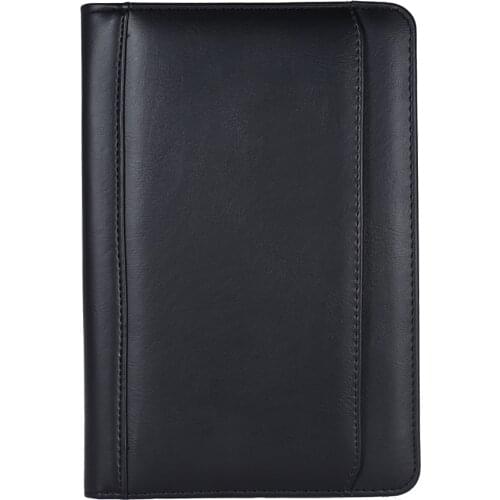 Portable Business Portfolio Padfolio Folder Document Case Organizer A5 PU Leather with Business Card Holder Memo Note Pad