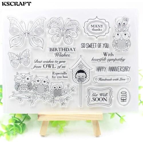 KSCRAFT Birthday Wishes Transparent Clear Silicone Stamp/Seal for DIY scrapbooking/photo album Decorative clear stamp sheets 089