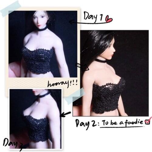 1/12 Scale Sexy Female Strapless Crop Top Bra Sleeveless Sexy Wrap Top for 6 inch Action Figures Model Toy