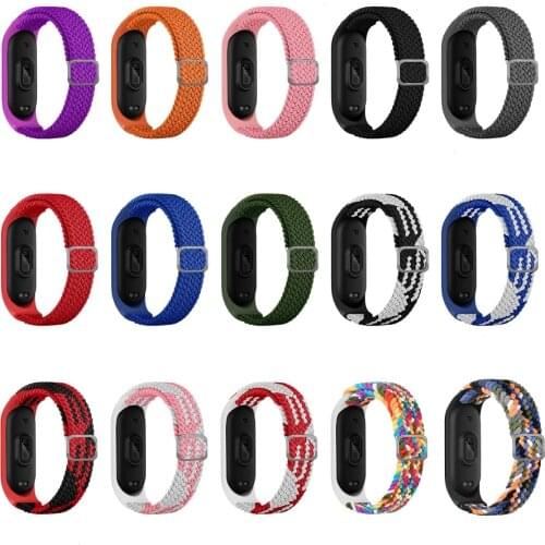 Nylon Weave Adjustable Replacemen Strap For Xiaomi Mi band 6 5 4 3 Bracelets Smart Watchband Accessories Bracelet For miband 6/5