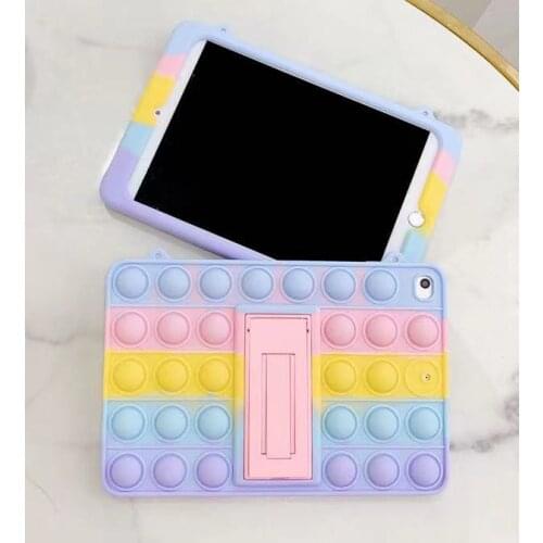 Relieving Stress Silicone Phone case Apply For iPad Pro 2020 2019 2018 iPad Air 1 2 Mini 5 4 3 2 1Rainbow Bubble protection Case
