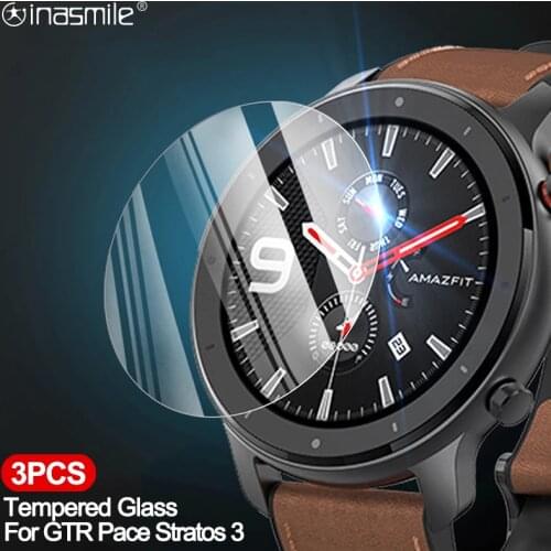 Tempered Glass For Xiaomi Huami Amazfit GTR 42mm 47mm Smart watch Screen Protector Film cover For Amazfit Pace Stratos 3 Verge