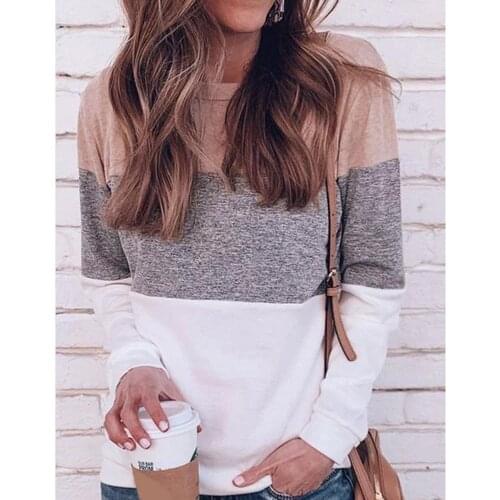 Striped Patchwork Women T Shirts 2020 Fall New Top Tee Casual Clothing Bottoming tshirt Female Tees Shirts for Women Plus Size