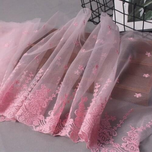 1Yard Embroidery Lace Fabric Trim 35cm Ribbons Mesh Fabric DIY Sewing Trimmings Guipure Craft Lace Ribbon Supplies dentelle PL23