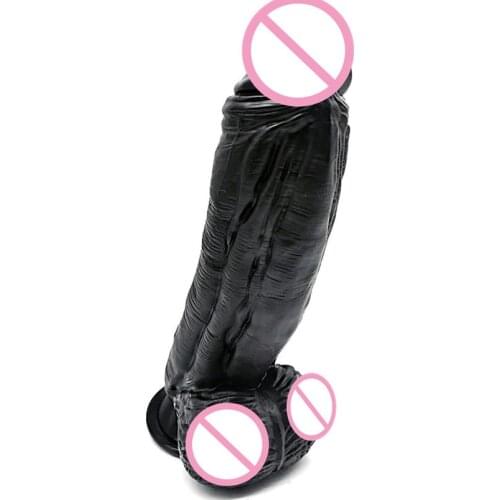 10" Black Huge Dildo Realistic Big Artificial Penis with Suction Cup Lesbian Toys Fake Dick Sex Toys for Woman Adult Sex Product