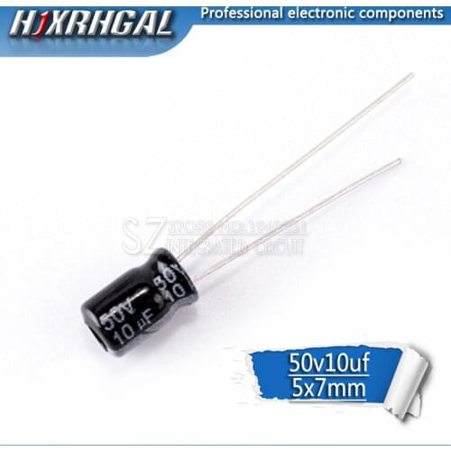 10PCS Higt quality 50V10UF 5*7mm 10UF 50V 5*7 Electrolytic capacitor hjxrhgal