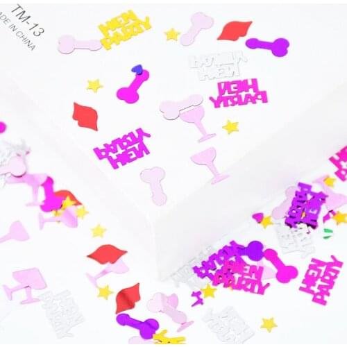15g/bag Penis Shaped Colorful Plastic Confetti Bachelor Party Confetti Decoration Dining Table Decor Hen Party Team Bride Supply