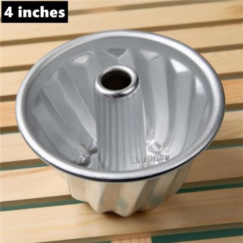 2pcs/lot) 4 inches diameter deepen round fluted surface hollow shape anodising aluminium bread cake mould baking accessories