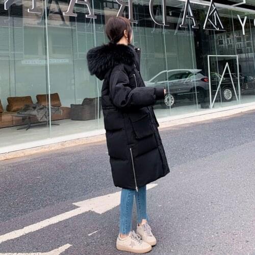 2020, new, winter womens womens, hooded, long, white, duck down, down jacket, coat, collar made of