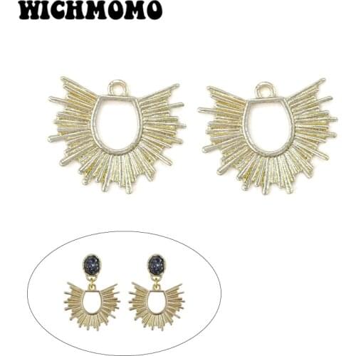 2021 New Fashion 4pcs/bag 28*34MM High Quality Zinc Alloy U Heart Shape Big Charms Pendants for DIY Earring Jewelry Accessories