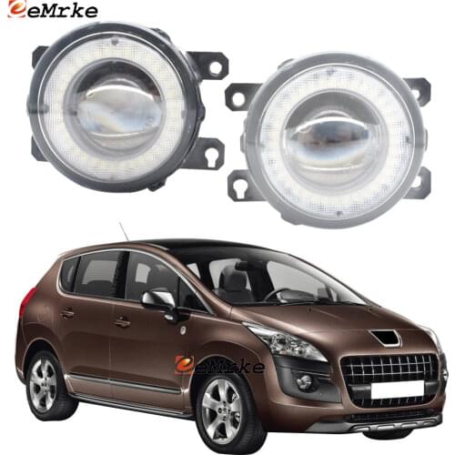 2x Car Lens LED Fog Lights Angel Eye DRL Daytime Running Light Lamp for Peugeot 3008 2009 2010 2011 2012