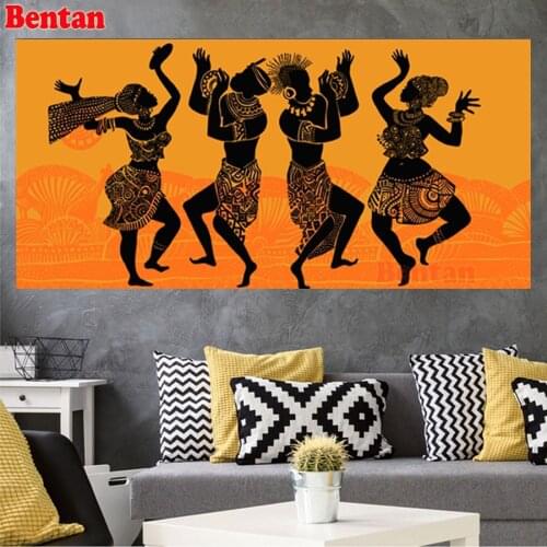 5d art diamond embroidery African woman dance diamond painting full square round mosaic diamond cross stitch set wall sticker