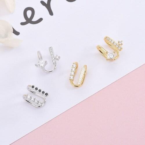 925 Sterling Silver Zircon U-shaped Ear Clip Design Without Clip Jewelry for women