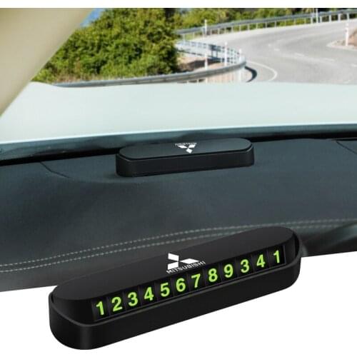 ABS Luminous Car Temporary Parking Card Hidden Switch Phone Number Card Accessories For Mitsubishi Lancer Mirage ASX Pajero