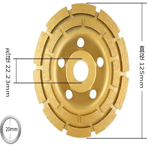 Free shipping of 1PC super 125*22*5mm super turbo segment diamond cup wheel for stone grinding stone marble/granite/concrete