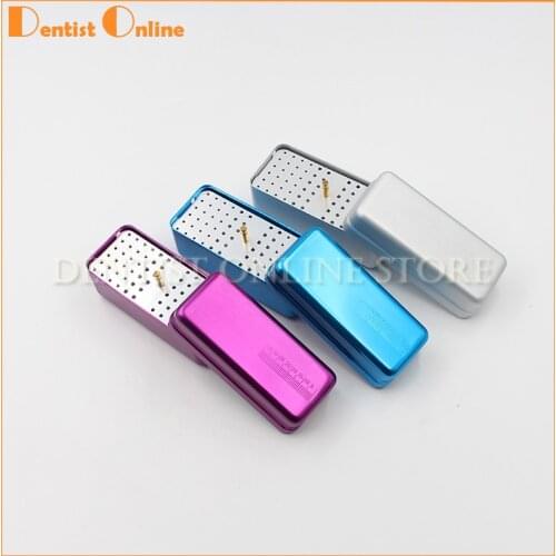 72 Hole Aluminium Autoclave Sterilizer Case Bur Dental Disinfection Endo Files Holder Box For Oral Care Tool 3 Color
