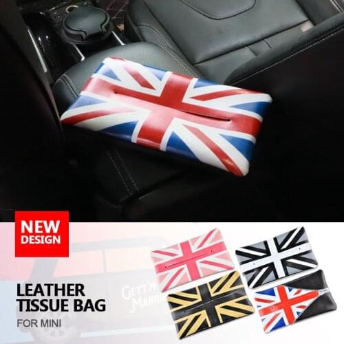 Car Tissue Bag Leather Pillow Back Sunshade Armrest Box for All MINI Cooper S ONE JCW Countryman Clubman Hatchback Hardtop