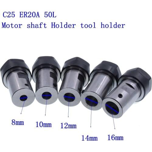 C25 ER20A 8mm 10mm 12mm 14mm 16mm 50L Motor shaft Collet Chuck Extension Rod Holder tool holder