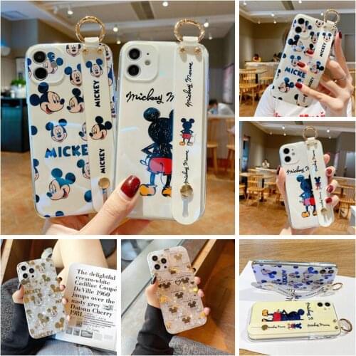 Disney Mickey Mouse shiny phone case for iPhone 11 12 Pro Max mini 7 8 plus XR X XS MAX SE Anime shockproof shell birthday gift