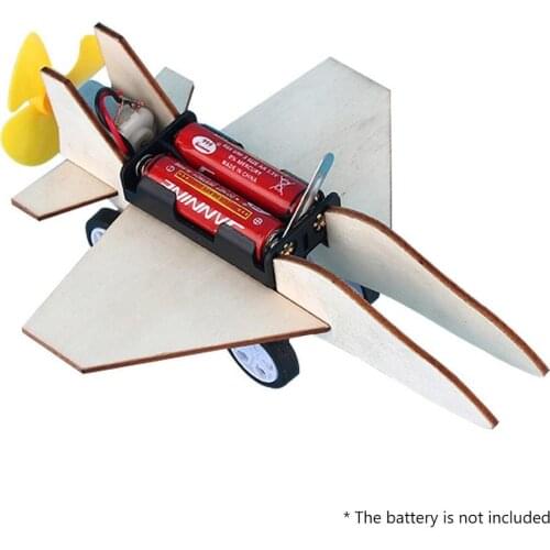 Kids Creative DIY Assembly Electric Slide Airplane Model Science Experiment Toy