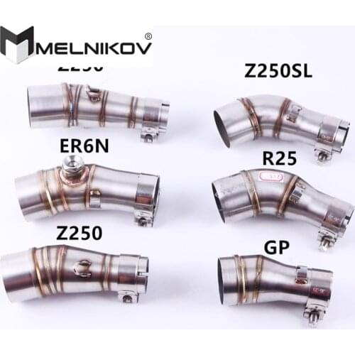 ER6N R25 R3 GP adapter Motorcycle Exhaust middle pipe Muffler link pipe middle section for kawasaki Ninja 250 250R Z250 Z300 Q