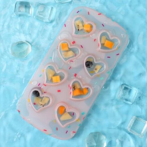 Food Grade Silicone Ice Cube Mold Maker DIY Ice Moulds 8 Grid Star Round Heart Diamond Cake Chocolate Mold Tray Kitchen Tool