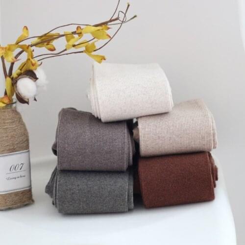 Cotton Cashmere Warm Tights Full Foot Slim Thick Winter Pantyhose Slim Candy Color Striped Tights Autumn