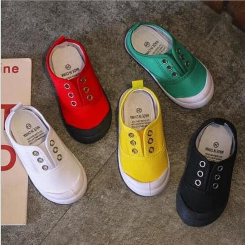 2020 Spring Summer Kids Shoes For Boys Girls Insole 12.5-18.8CM Candy Color Childrens Casual Canvas Sneakers Soft Fashion Shoes