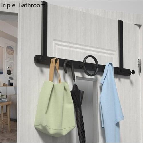Behind The Door Hook Multifunctional Punch-free Bedroom Hanger Clothing Storage Hook Up Kitchen Storage Bathroom Accessories