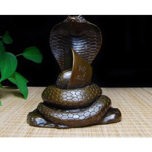 Crafts lucky living room Copper decoration five snake snake of brass ornaments Zodiac snake birthday gift to send students
