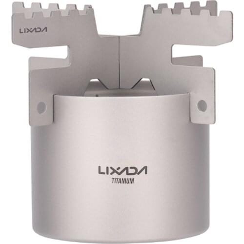 Lixada Camping Wood Stove Portable Mini Titanium Burner Backpack Alcohol Burner Tourist Cooker Outdoor Survival Trekking Hiking