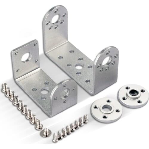10x Robot servo brackets metal U brackets and round servo holder 25T