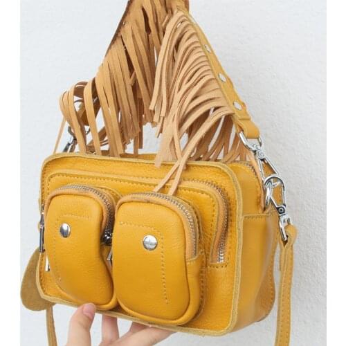 Fashion Handbags Female Tassel Bags 2021 Small Genuine Leather Trend Retro Messenger Bags For Women Shoulder Bags Designer Bag