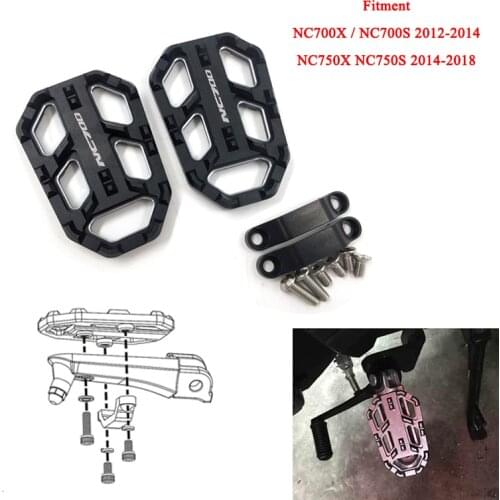 Motorcycle NC750X NC750S CNC Wide Extra Large Foot Pegs Footpegs Footrests Pedal Enlarger Support For Honda 2014-2018 NC 750 X S