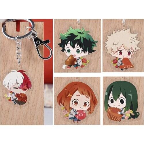 My Hero Academia Japanese anime figure bakugo katsuki OCHACO URARAKA Todoroki Shoto Acrylic mobile phone charms/keychain/strap