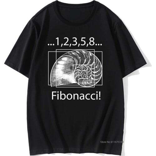 Men Tops T Shirt Fibonacci Sequence Amazing Tshirts Camisas Golden Ratio Math Technical Geek T Shirt Harajuku Teeshirt