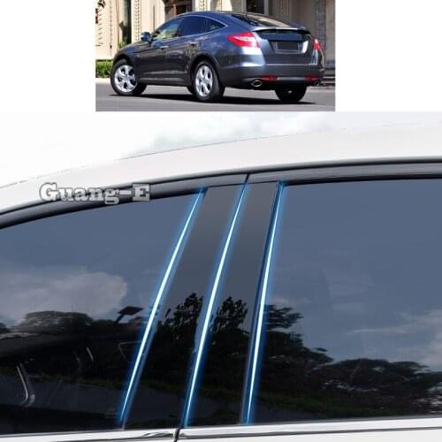 For Honda Accord Crosstour 2011-2016 Car PC Material Pillar Post Cover Door Trim Window Piano Black Molding Sticker Plate Parts