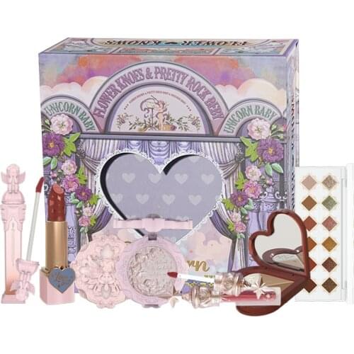 Flower Know Makeup Gift Box Lip Lacquer Lipstick Highlight Shading Powder Eye Shadow Kit Complexion Improvement