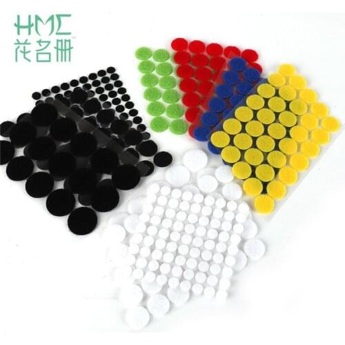 Wholesale 100Pairs 2cm 6 Colors Self-Adhesive Fastener Tape Dots Hook And Loop Round Magic Sticker DIY Sewing Craft Accessories