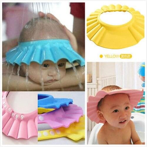 2019 Brand New Baby Children Kids Safe Shampoo Bath Bathing Shower Cap Hat Cute Wash Hair Shield Adjustable Elastic Shampoo Cap