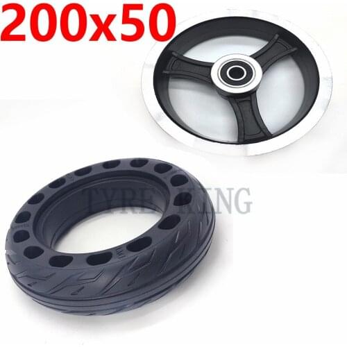 Good quality 200x50 solid wheel tyre alloy hub Electric Bike Scooter tyres 8 inch 200*50 Motorcycle Solid Tires Bee Hive Holes