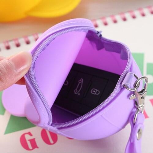 Silicone Ladies Coin Purse Key Case Cute Baseball Cap Coin Purse Zipper Girl Cable Earphone Storage Bag Holiday Gift