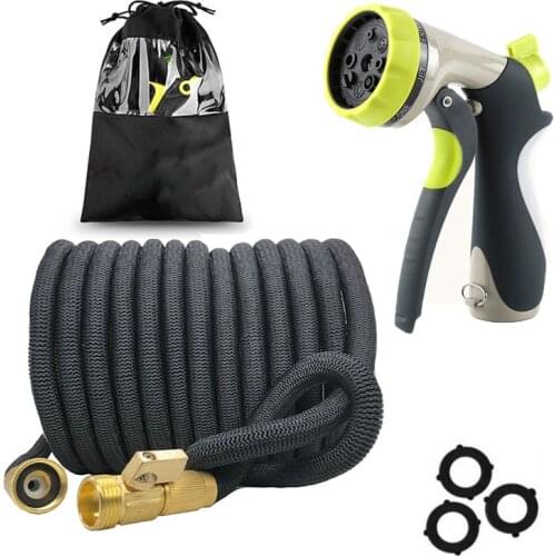 25-100FT Telescopic Garden Hose Flexible Magic Hose Latex Tube with Water Sprayer Tuinslang Garden Watering Hose Car Wash Weapon