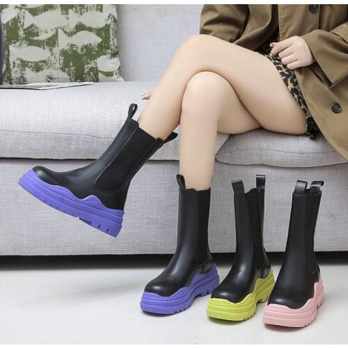 2020 White Soft Leather Ankle Boots Women Platform Motorcycle Booties Female Autumn Winter Shoes Woman Goth Short Botas De Mujer
