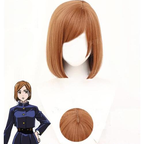 35cm Women Short Wig Cosplay Anime Jujutsu Kaisen Kugisaki Nobara Kugisa Costume Heat Resistant Synthetic Hair Wigs