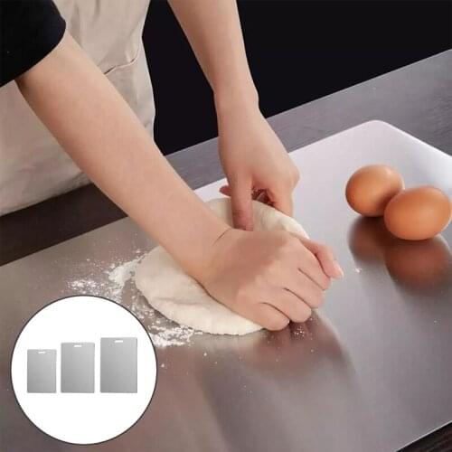 1Pc Fashion Double-sided 304 Stainless Steel Cutting Board Anti-mold Kitchen Chopping Block for Meat Vegetable Fruit
